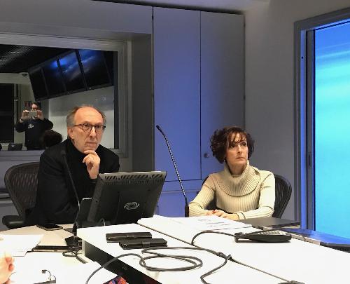 Il vicegovernatore con delega alla Protezione civile e alla Salute Riccardo Riccardi con il direttore generale della direzione centrale regionale Salute Gianna Zamaro nella sede della Protezione civile di Palmanova